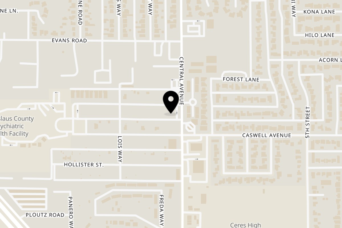 Map showing the location of Beto's Bakery on 1911 N Central Ave in Ceres